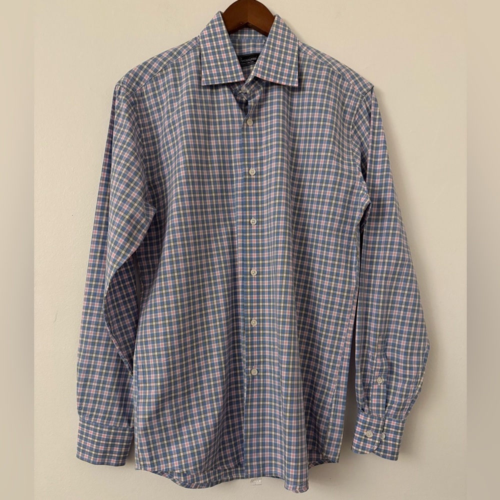 Bresciani Men’s long sleeve button down  size 39 (15 1/2 neck 34 arm length)